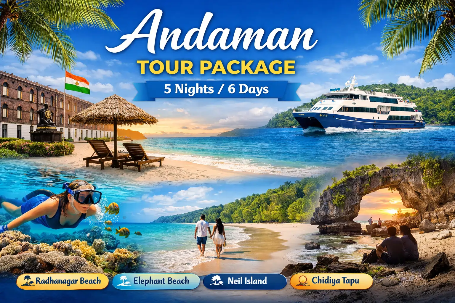 Andaman Tour Package 5 Nights 6 Days